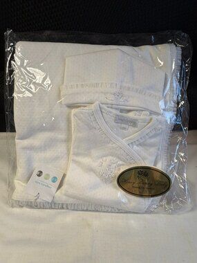 NEW Magnolia Baby Receiving Blanket, Onesie, Hat, infant girl size 3M ~ white